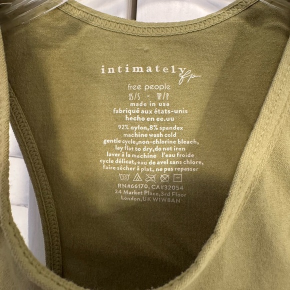 NWT Free People Intimately army Green Stretch High Neck Bodysuit XS/small - Picture 3 of 5
